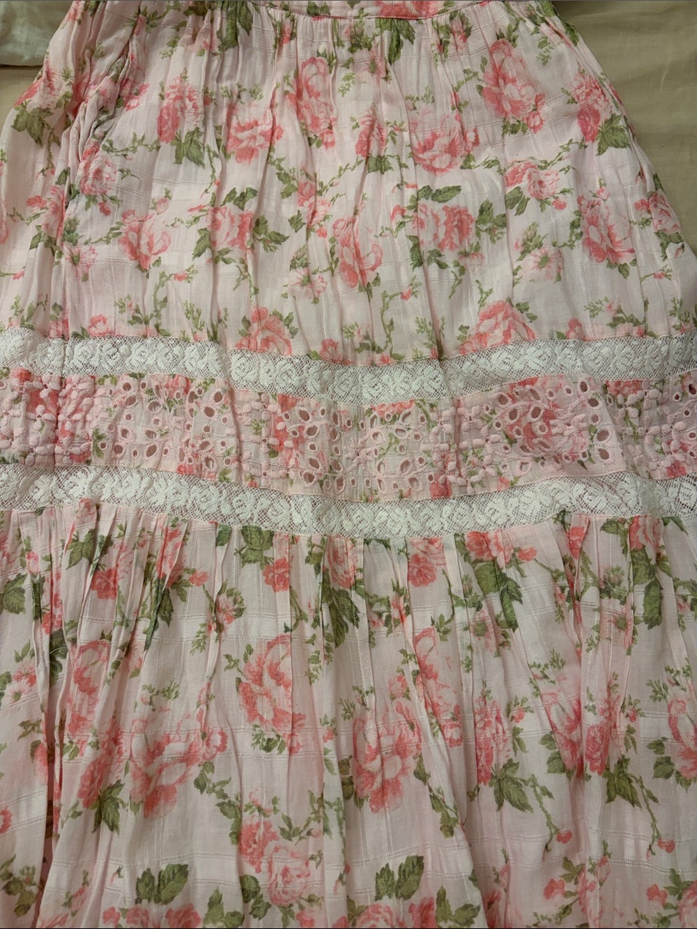LoveShackFancy Pink Floral Zinnia Skirt - Picture 8 of 9